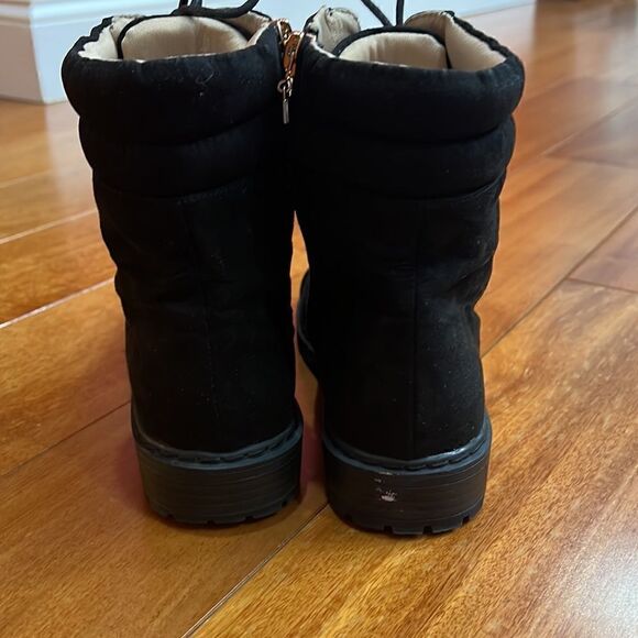 Stuart Weitzman Black faux Suede Combat Boots - Luge Lexy size 3 - Picture 4 of 9